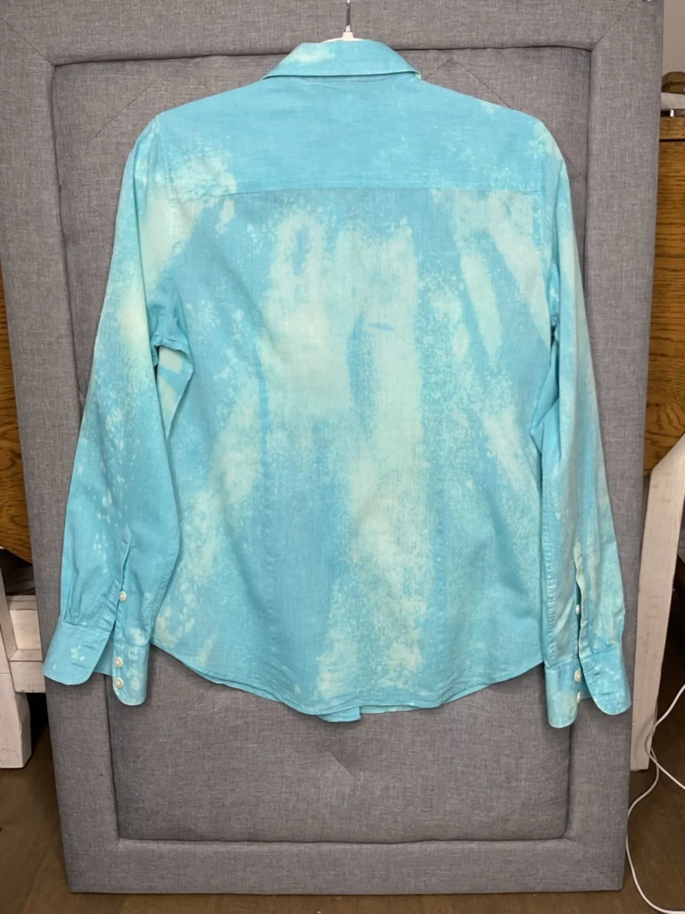 J.Crew Aqua Garment Dyed Cotton Button Down Shirt Size Medium